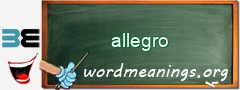 WordMeaning blackboard for allegro